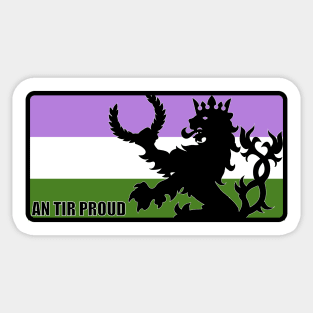 An Tir Pride - Genderqueer - Oblong Sticker